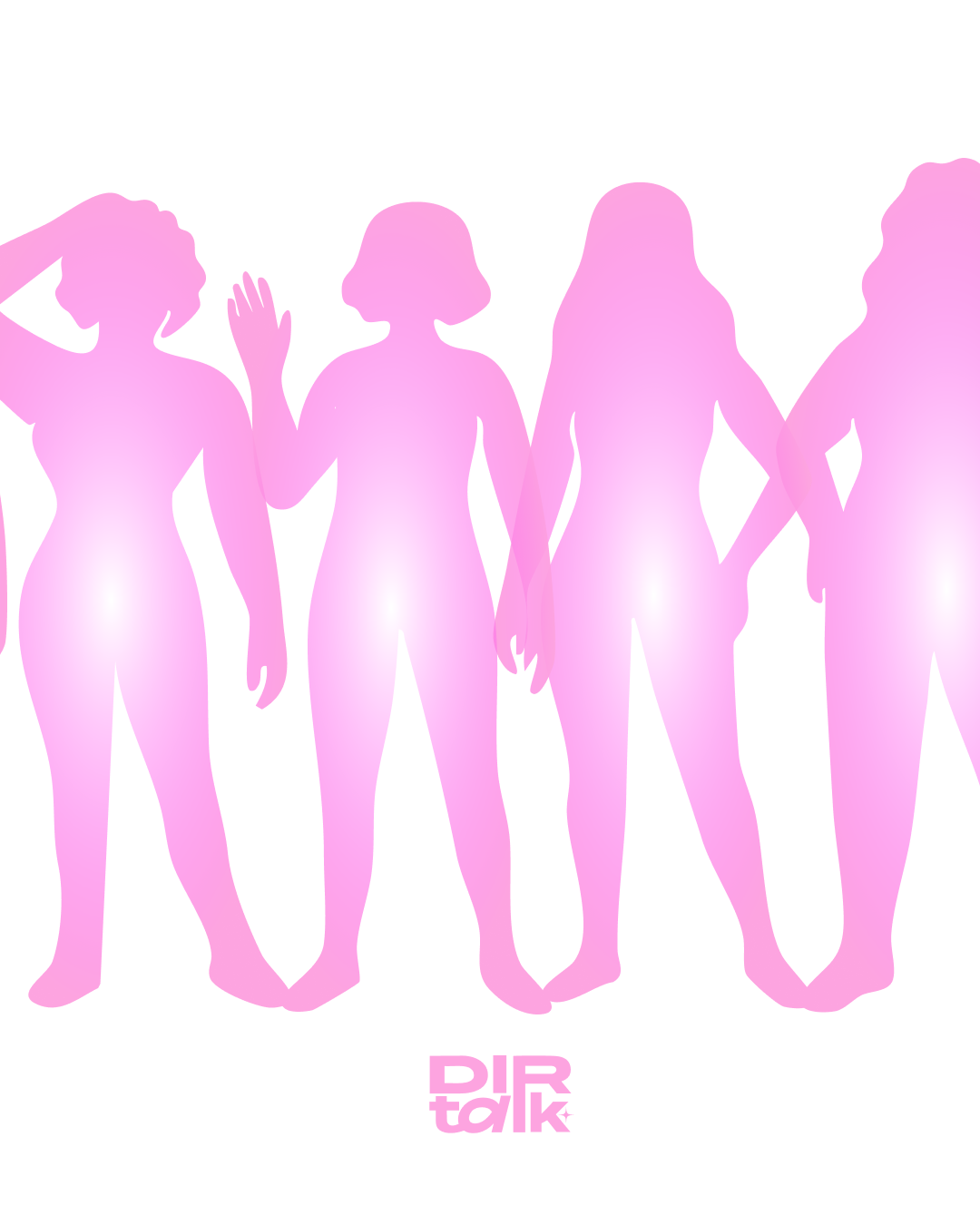 DIRTALK poster — pink silhouettes