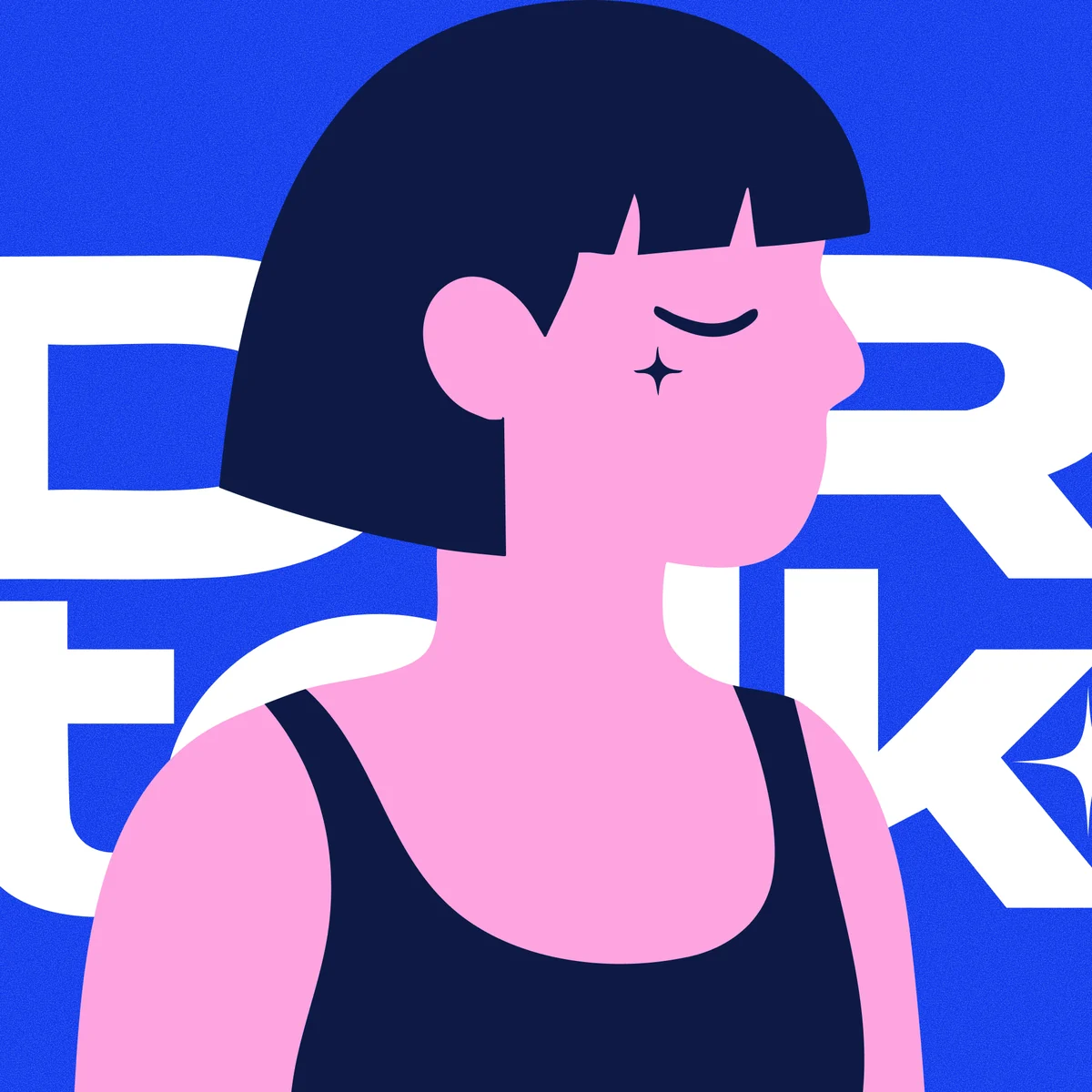 DIRTALK character over the wordmark