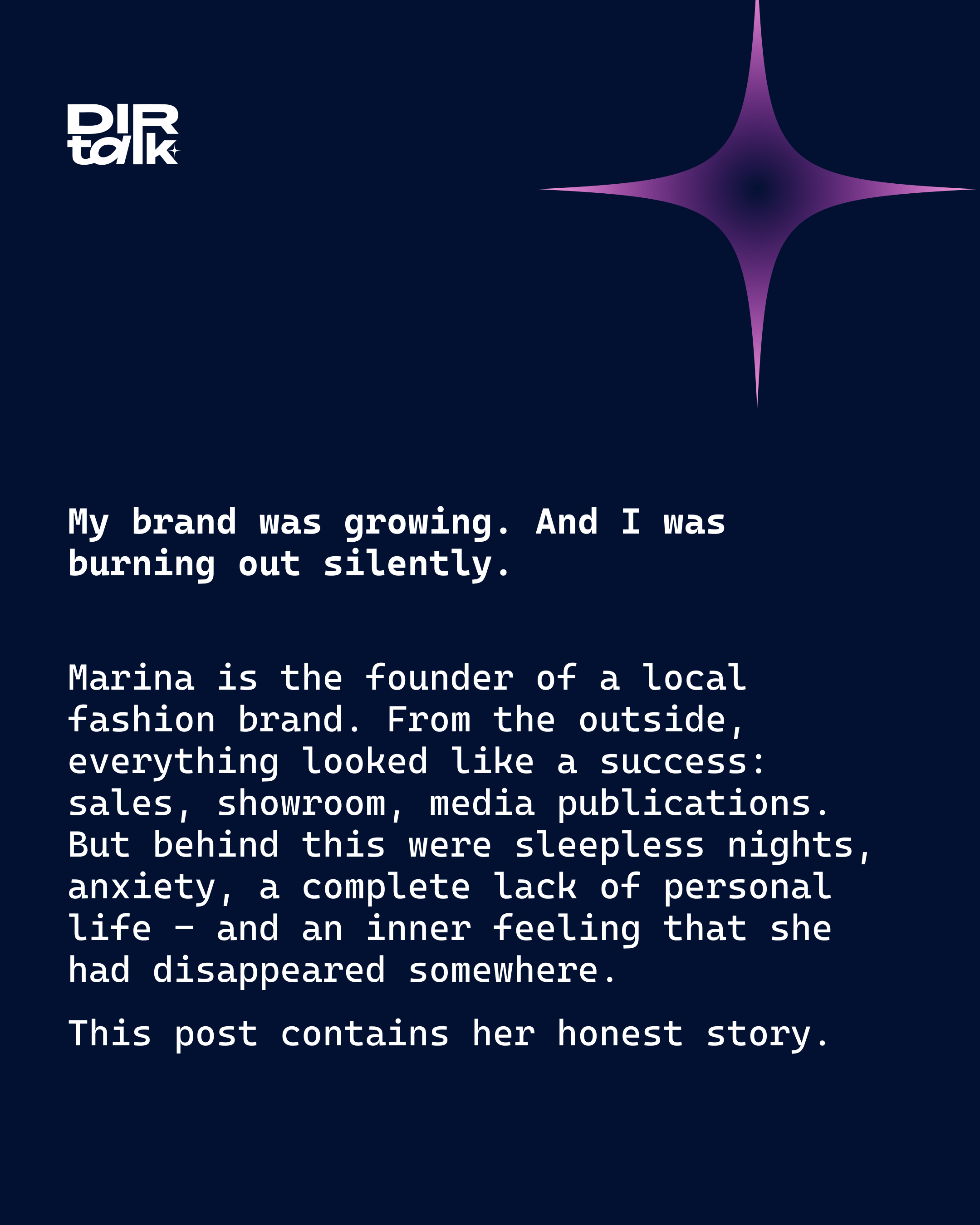 DIRTALK founder story post
