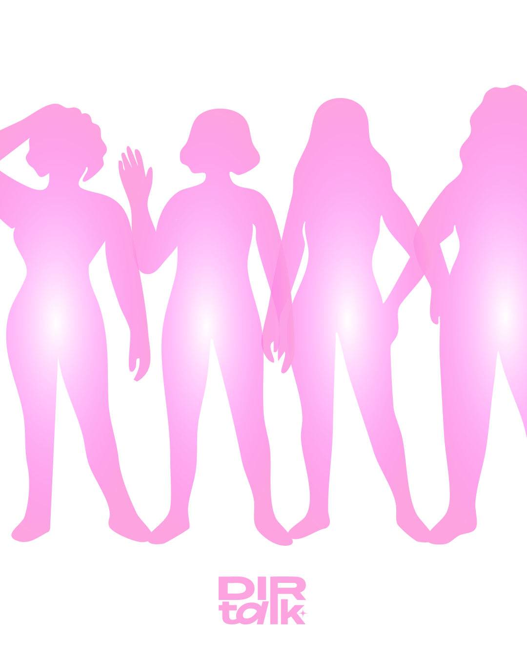 DIRTALK poster — pink silhouettes