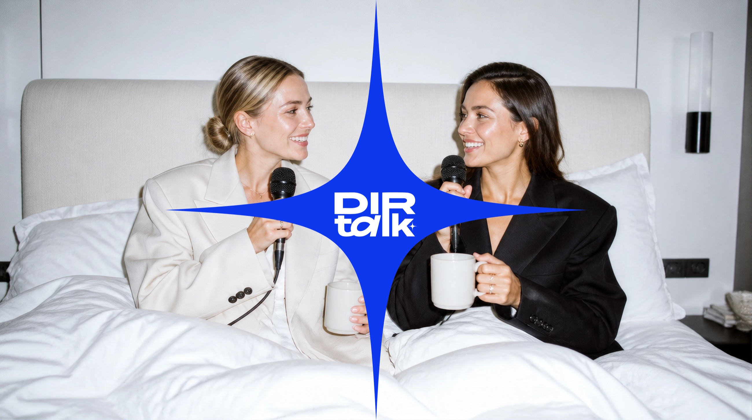 DIRTALK podcast — two hosts recording, with the signature star mark