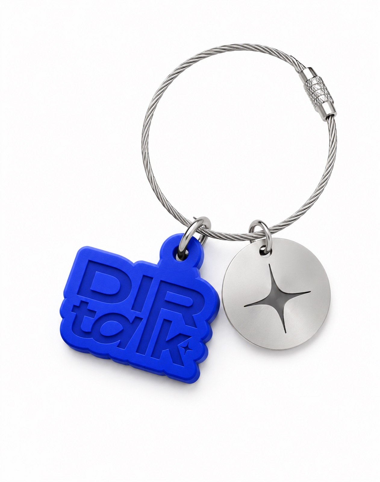 DIRTALK keychain with logo charm and star tag