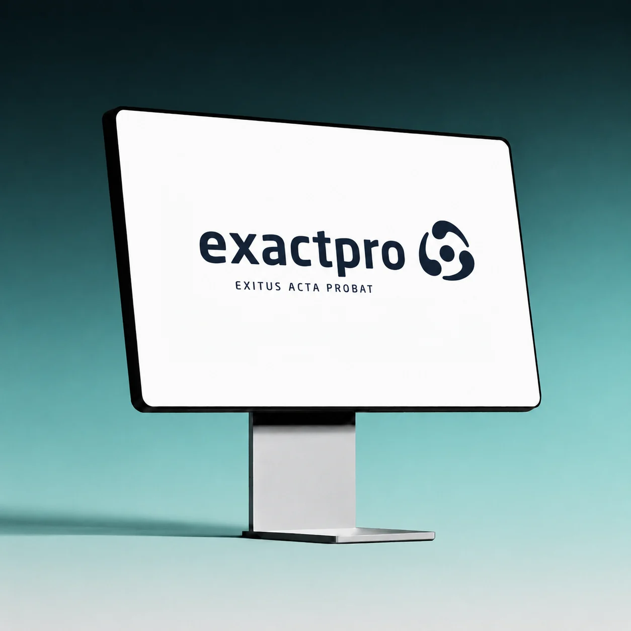 Exactpro — the wordmark and rotor mark on a monitor